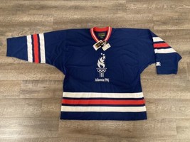 Vintage Starter 1996 Atlanta Olympics Hockey Jersey Blue NEW w/Tags Men&#39;s XL - £170.33 GBP
