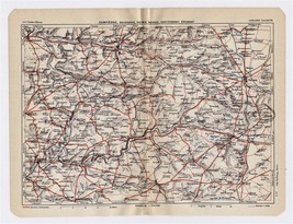 1930 Original Vintage Map Of Picardie Champagne Reims Soissons Compiegne France - £13.37 GBP