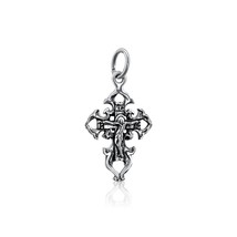 Collier pendentif crucifix en argent sterling 925 ajouré homme et femme 2,4... - $24.45