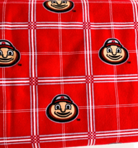 Ohio State Buckeyes Fabric Brutus Red Cotton Plaid Flannel NCAA ~ By The Yard - £7.71 GBP