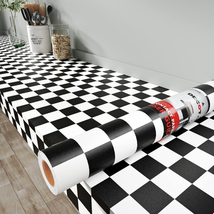 Decotalk Checkered Peel and Stick Wallpaper for Kitchen Backsplash Wall Paper Bl - £12.16 GBP