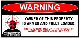 x2 Owner Armed Warning Sticker 2nd Amendment Decal Gun Firearm 5.9&quot; Inches Long - £3.11 GBP