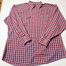 Vtg Panhandle Western Pearl Snap Cowboy Ranch Shirt Plaid 17.5 35 Made In USA XL - £12.76 GBP
