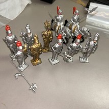 Vintage  Set lead Knights In Armor 2 mounted 8 standing Perfection Toys - £78.36 GBP