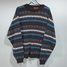 Vintage Cambridge Classics 100% Cotton Sweater Aztec Multi-Color Made in... - £19.12 GBP