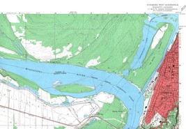 Vicksburg West Quadrangle Mississippi 1962 USGS Topo Map 7.5 Minute Topographic - $23.99