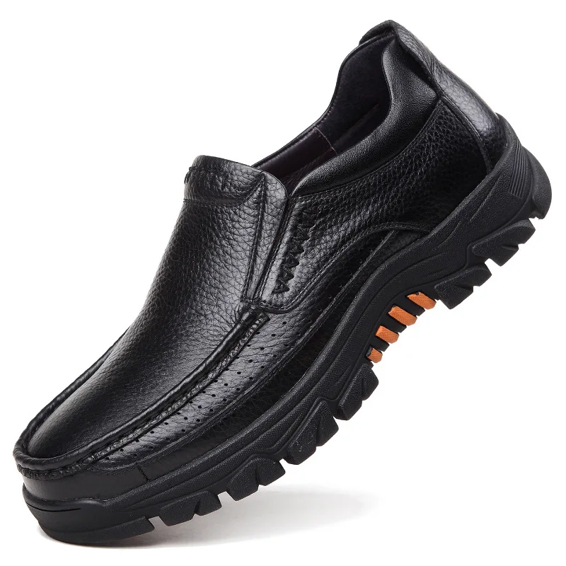 Ther shoes men winter shoes warm plush cow leather men casual shoes male footwear black thumb200