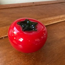 Estate Bright Red Glass Tomato Fruit Vegetable Figurine – 2 and 5/8th’s inches - £7.50 GBP