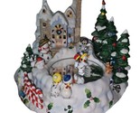 PartyLite Snowbell Candle Holder P7651 Snowman Musical Skating Rink Moti... - $28.50