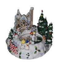 PartyLite Snowbell Candle Holder P7651 Snowman Musical Skating Rink Moti... - $28.50