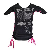 Vintage Led Zeppelin USA 1977 Concert Tour Graphic T-Shirt Modified Womens Small - £17.63 GBP