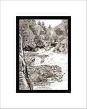 Peggy&#39;s Point, Kaaterskill Creek, Open Edition, Matted, Pen and Ink Print - £20.04 GBP