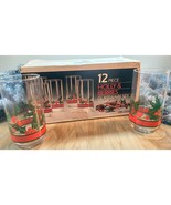 12 pc Libbey Glassware Set Holly &amp; Berries 16 oz Holiday Xmas Glasses 23540 - $849.76 MXN