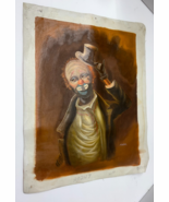 Clown with Mini Top Hat Vintage Painting On Canvas by Maher - $68.67 CAD