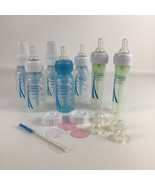 Dr. Brown&#39;s Baby 7 Bottle Lot Infant Feeding Anti Colic Nipples Lids Bundle - $51.80 CAD