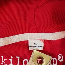 Kilogram Men's Hoodie Size XL Red Long Sleeve Patches Pullover Sweatshirt Button image 4