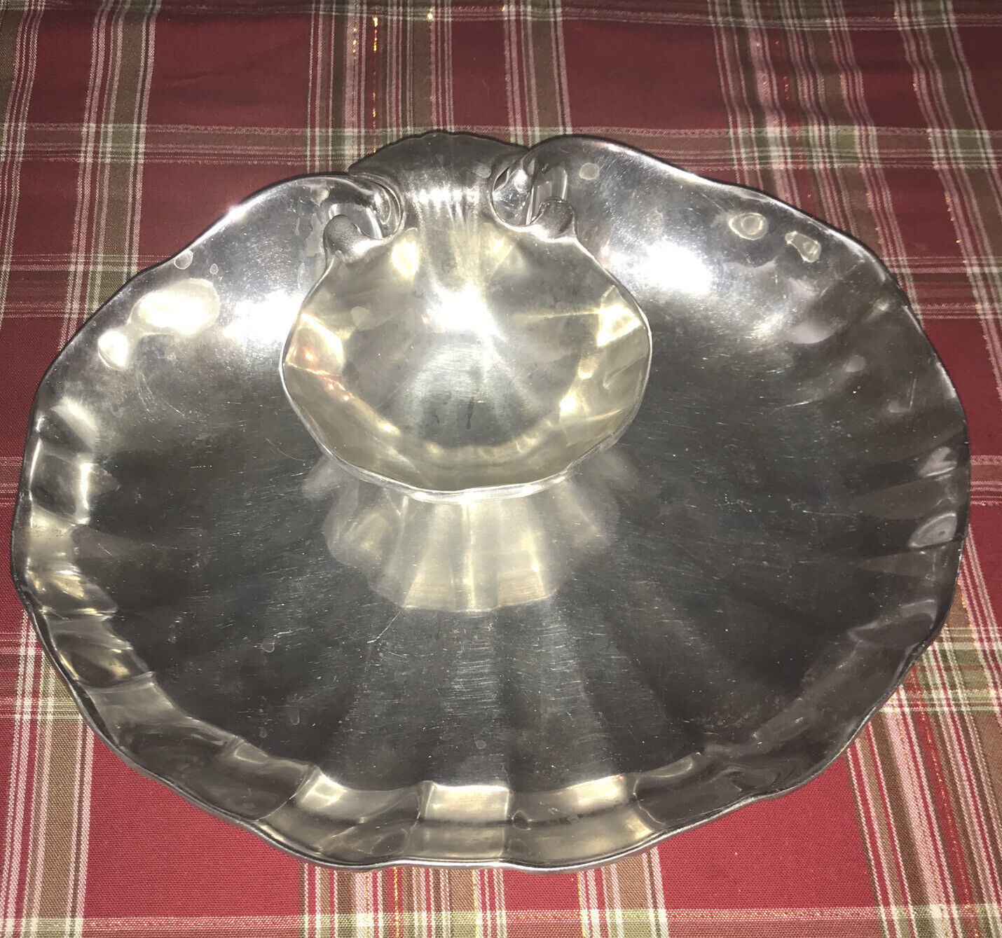 VINTAGE RWP Ltd.THE  WILTON  CO.SILVER  ARMELITE SHELL DISH AND DIP BOWLS - $16.82