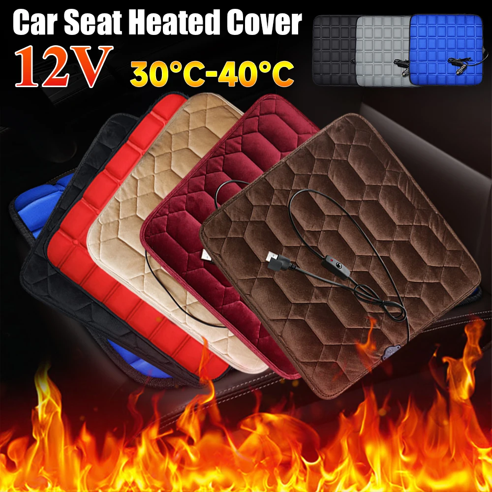 12V Car Seat Heated Cover Front Seat Cushion Electric Heating Pads Temperature - £13.26 GBP+