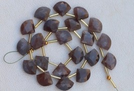 Natural, 20 piece faceted COFFEE  MOONSTONE fancy briolette gemstone beads 11x13 - £47.40 GBP