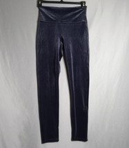 Spanx by Sarah Blakely Leggings Women&#39;s Large Velvet Navy Blue Skinny Hi... - $41.58