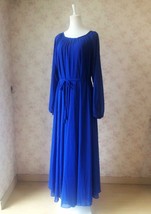 Coblat Blue Long Chiffon dress Women Summer Loose Fitting Chiffon Maxi Dress image 4