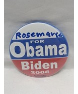 Rosemarie For Obama Biden 2008 Political Pinback 2&quot; - $35.63