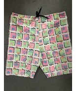 Vintage 80s Pastel Geometric Print Shorts - Kristina - Women&#39;s L - Surf ... - €29,84 EUR