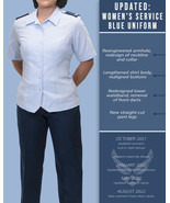 WOMENS REGULATION AIR FORCE USAF SHIRT SHORT SLEEVE UNIFORM DRESS BLUE A... - $597.36 MXN