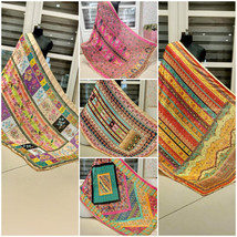 Women Silk Dupatta Phulkari Mirror &amp; embroidery work Chiffon heavy Chunni Set-A - £32.39 GBP
