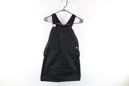 NOS Vintage Dickies Girls 8 Regular Blank Uniform Overalls Dress Bibs Black - £35.00 GBP