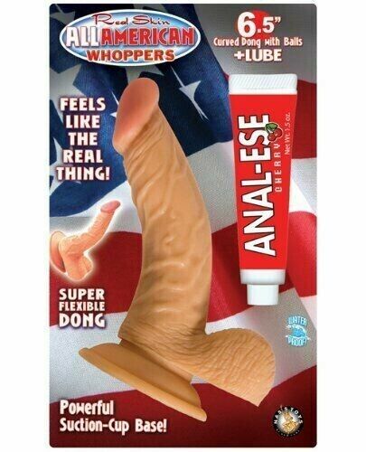 Primary image for Nasstoys Real Skin All American Whoppers Curved Dong with Balls and Lube, Fle...