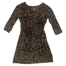 Soma Live Lounge Wear Pullover 3/4 Short Sleeve Gray Black Floral Dress ... - £12.66 GBP