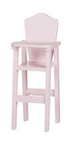 DOLL HIGH CHAIR - Solid Wood PINK Dolls Booster Chair &amp; Tray American Ha... - £132.14 GBP