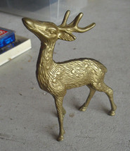 Unique Vintage Solid Brass Tall Deer Figurine 6 1/4&quot; Tall - $527.41 MXN