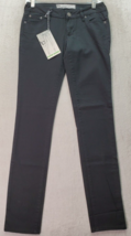 Bullhead Jeans Women Size 3 Black Denim Cotton Flat Front Super Skinny Dark Wash - £22.09 GBP