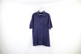 Vintage 70s LL Bean Mens XLT Faded Lisle Cotton Collared Polo Shirt Blue USA - £42.98 GBP