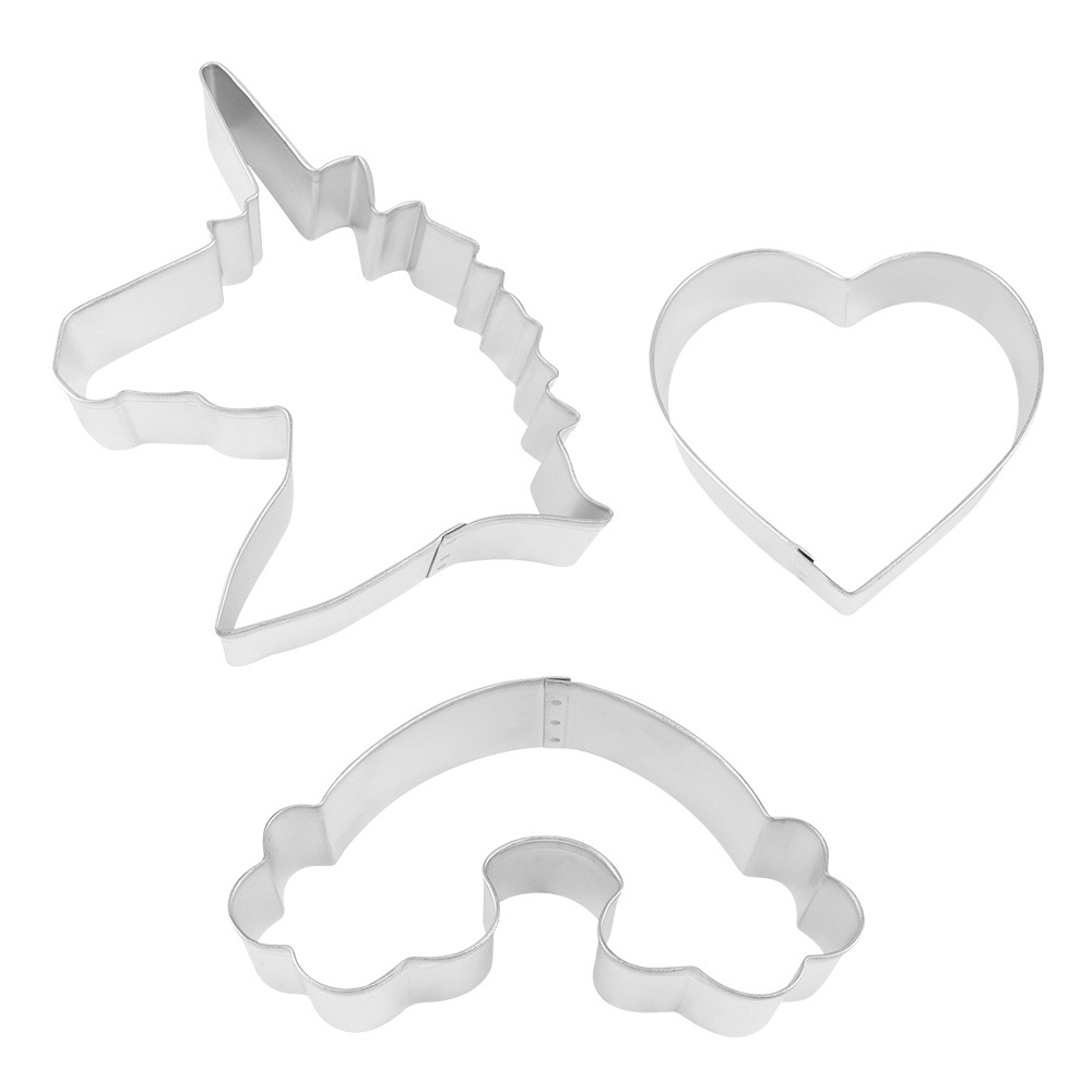 R&amp;M Stainless Steel Unicorn Cookie Cutter (Set of 3) - $18.85