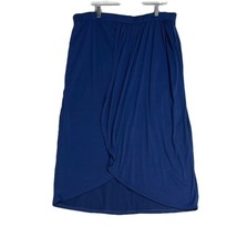 ROUGE COLLECTION Size 3X Blue Stretch Column Faux Wrap Maxi Skirt - $16.19