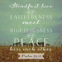 POPULAR BIBLE VERSE SCRIPTURE PSALM &quot;STEADFAST LOVE AND FAITHFULNESS MEE... - $8.50