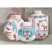 Vintage Frankies Plastic Southwestern Pots Wall Hanging Indigenous Inspired - £15.82 GBP