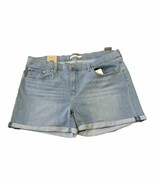 Levi&#39;s Women&#39;s Mid Length Shorts Indigo Light Wash Size 34 NWT Cuffed Fl... - $18.81 CAD
