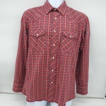 Rustler Western  Mens Shirt Medium Pearl Snap Long Sleeve Plaid  X-Long ... - £15.82 GBP