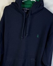 Vintage Nautica Hoodie Sweatshirt Pullover Navy Blue Challenge Sailing L... - $34.99