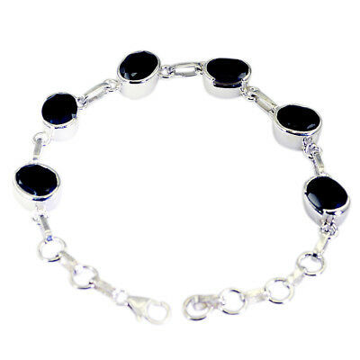 elegant Black onyx 925 Solid Sterling Silver Black Bracelet genuine whol... - $37.61