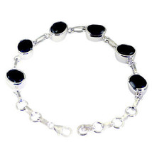 elegant Black onyx 925 Solid Sterling Silver Black Bracelet genuine wholesale US - £30.05 GBP