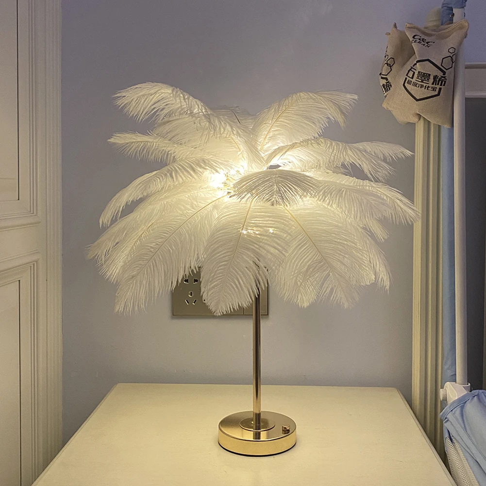2022 New Touch Control Table Feather Lamp For Wedding Bedroom Decoration... - $35.13+