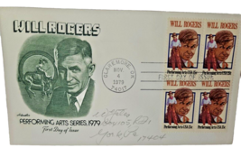 1979 Will Rogers First Day Issue Envelope Stamps Artmaster performing ar... - £3.92 GBP