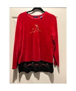 Karen Scott Women’s Reindeer Long Sleeve Red Shirt Size Medium - $19.24 CAD