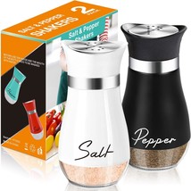 4 oz White and Black Salt and Pepper Shakers Set - £21.94 GBP