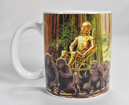 Star Wars Coffee Mug Return Of The Jedi Movie Ewoks C3PO Carried God Scene - £23.72 GBP